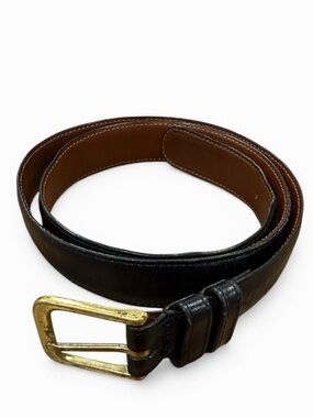 VINTAGE Coach 5700 Black Leather Belt Brass Buckle 1" Wide Men's Size 34" 85 cm